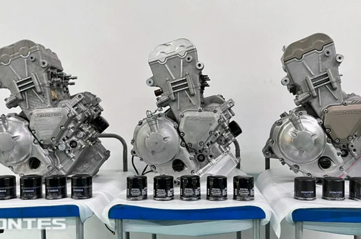 Zontes three triple engines side shot.